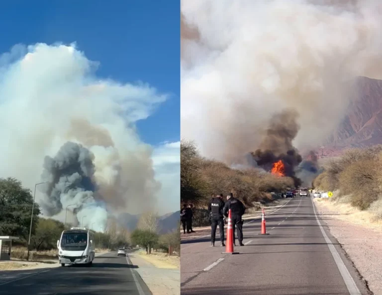 El viento reactivó focos de incendio en Cafayate